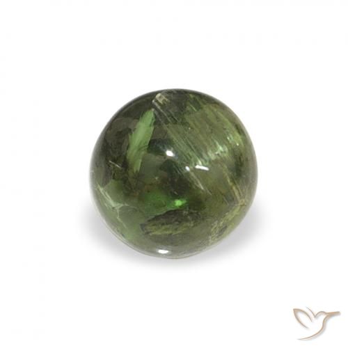 0.55ct Natural Earthy Green Tourmaline, Round, Transparent