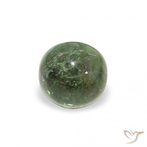 0.66ct Natural Earthy Green Tourmaline, Round, Transparent