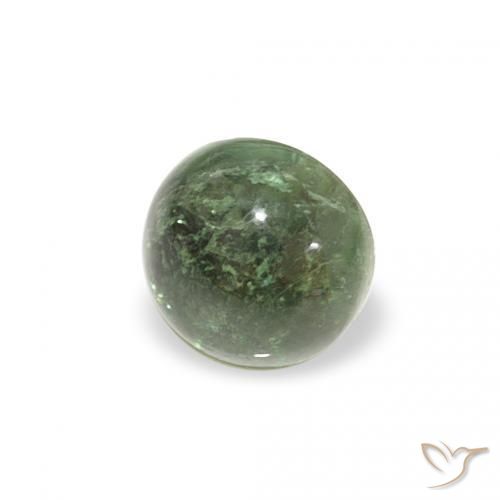 0.66 ct Green Tourmaline Stone, Natural Tourmaline in Round Cabochon Shape for Sale