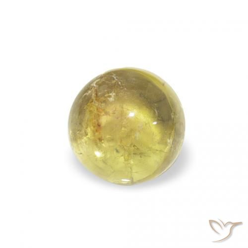 0.63 ct Yellow Tourmaline Stone, Natural Tourmaline in Round Cabochon Shape for Sale
