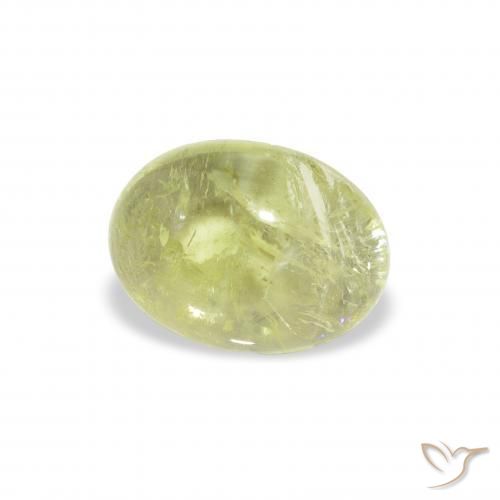 1.45 ct Green Tourmaline Stone, Natural Tourmaline in Oval Cabochon Shape for Sale