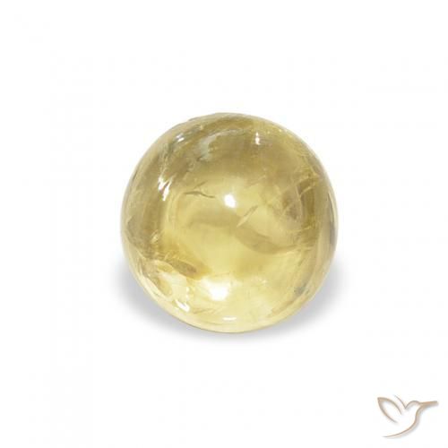 0.71 ct Yellow Tourmaline Stone, Natural Tourmaline in Round Cabochon Shape for Sale
