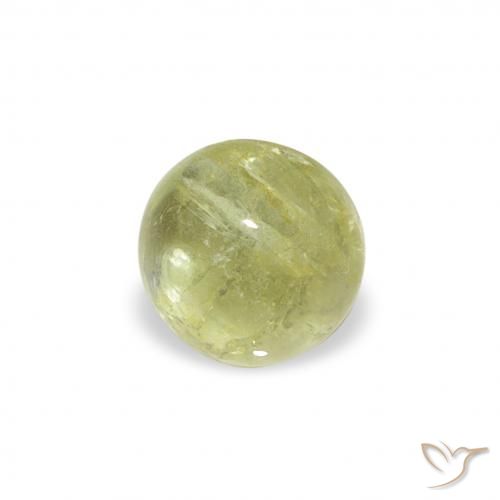 0.59 ct Green Tourmaline Stone, Natural Tourmaline in Round Cabochon Shape for Sale