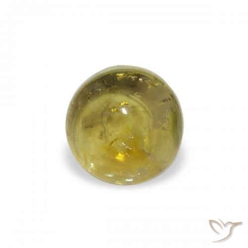 0.67 ct Green Tourmaline Stone, Natural Tourmaline in Round Cabochon Shape for Sale