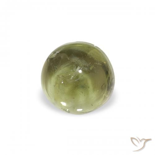 0.71 ct Green Tourmaline Stone, Natural Tourmaline in Round Cabochon Shape for Sale
