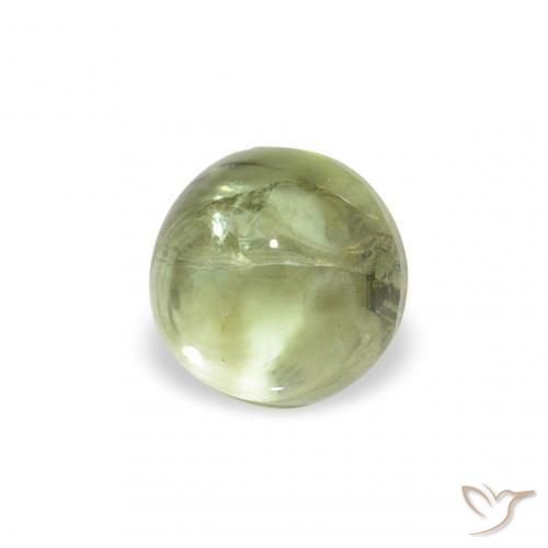 0.64 ct Green Tourmaline Stone, Natural Tourmaline in Round Cabochon Shape for Sale