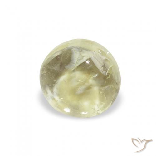 0.88 ct Yellow Tourmaline Stone, Natural Tourmaline in Round Cabochon Shape for Sale
