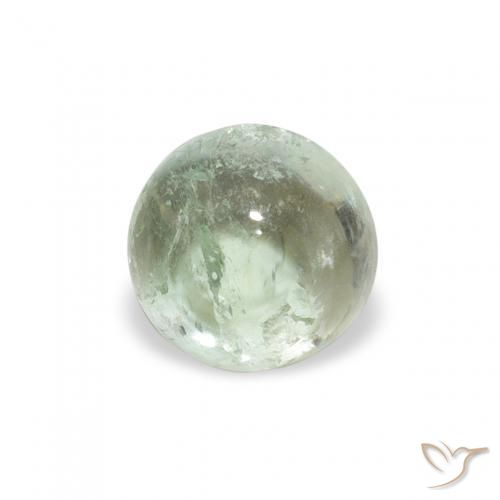 0.94 ct Green Tourmaline Stone, Natural Tourmaline in Round Cabochon Shape for Sale