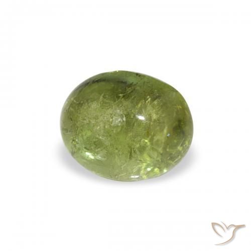 0.79 ct Green Tourmaline Stone, Natural Tourmaline in Oval Cabochon Shape for Sale