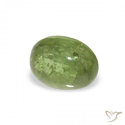 0.79 ct Green Tourmaline Stone, Natural Tourmaline in Oval Cabochon Shape for Sale
