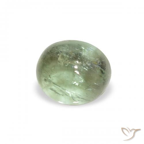 0.81 ct Green Tourmaline Stone, Natural Tourmaline in Oval Cabochon Shape for Sale