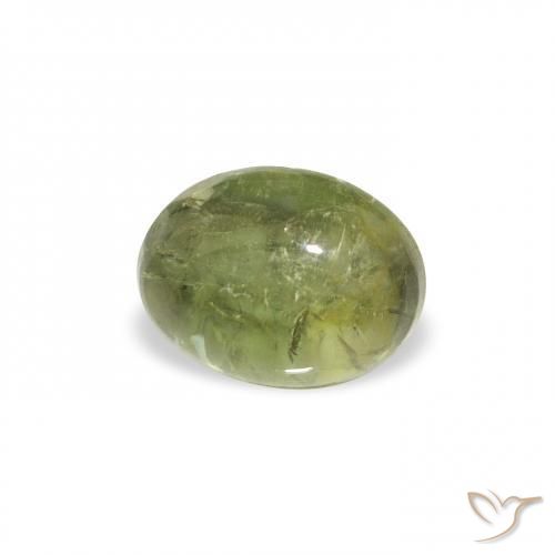 0.84 ct Green Tourmaline Stone, Natural Tourmaline in Oval Cabochon Shape for Sale