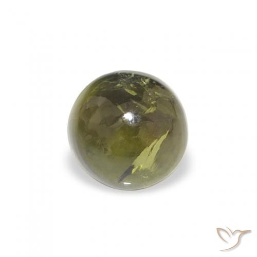 0.61ct Natural Earthy Green Tourmaline, Round, Transparent