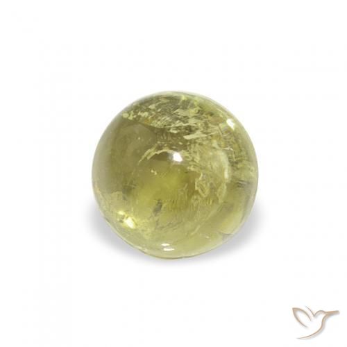 0.72 ct Green Tourmaline Stone, Natural Tourmaline in Round Cabochon Shape for Sale