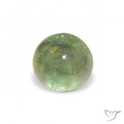 0.69 ct Green Tourmaline Stone, Natural Tourmaline in Round Cabochon Shape for Sale