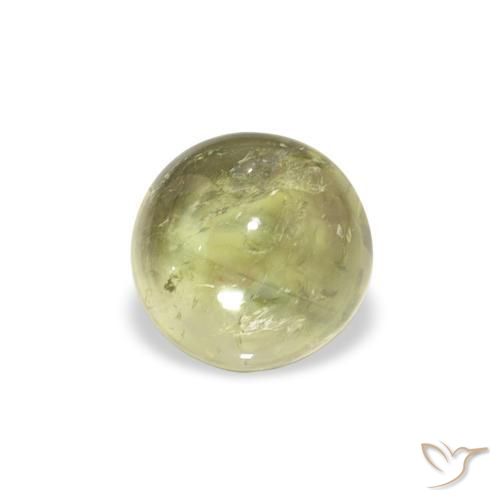 1.35 ct Green Tourmaline Stone, Natural Tourmaline in Round Cabochon Shape for Sale