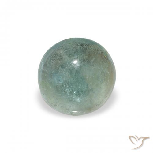 0.44 ct Green Tourmaline Gemstone, Tourmaline Gem in Round Cabochon Shape for Sale.