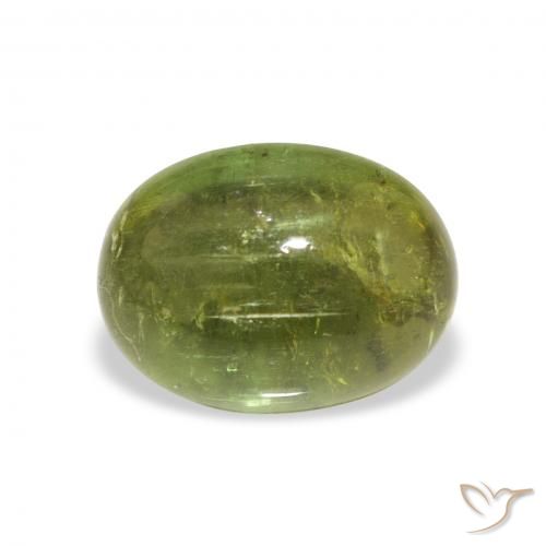 1.89 ct Green Tourmaline Gemstone, Tourmaline Gem in Oval Cabochon Shape for Sale.
