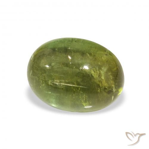 1.89 ct Green Tourmaline Stone, Natural Tourmaline in Oval Cabochon Shape for Sale