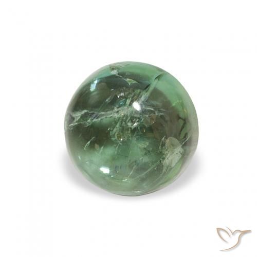 0.74 ct Green Tourmaline Stone, Natural Tourmaline in Round Cabochon Shape for Sale