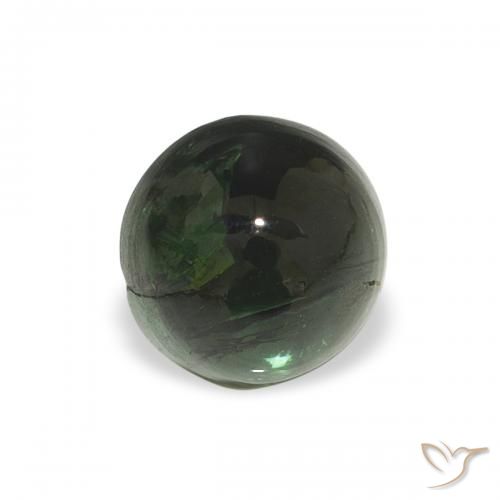 0.77ct Natural Earthy Green Tourmaline, Round, Transparent
