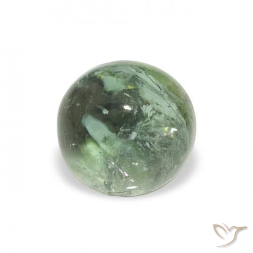 1.01 ct Green Tourmaline Stone, Natural Tourmaline in Round Cabochon Shape for Sale