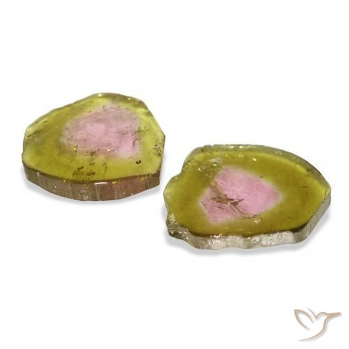 Tourmaline Gemstones in 13.9 x 13 mm Size for Sale, Tourmaline Stones in Watermelon Color