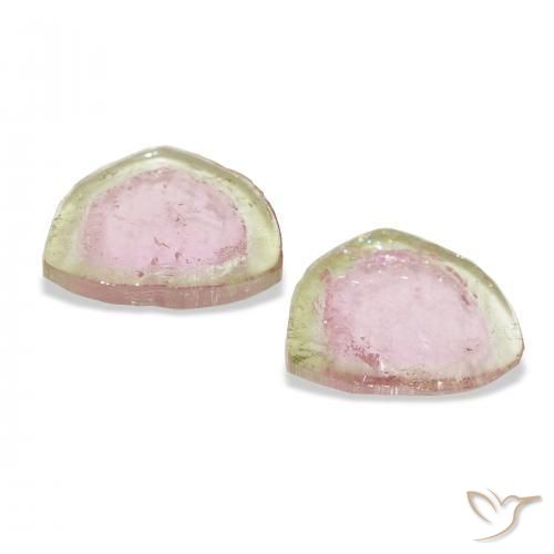 Tourmaline Gemstones in 13.2 x 11.6 mm Size for Sale, Tourmaline Stones in Watermelon Color