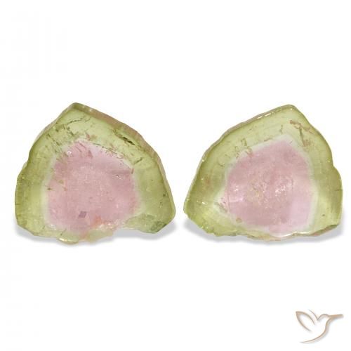 5.44 ctw Multicolor Tourmaline Gemstones, Tourmaline Gems in Fancy Slice Shape for Sale.