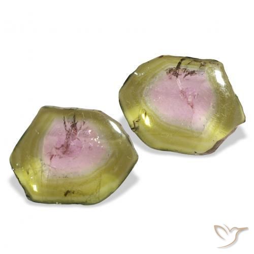 3.73 ctw Multicolor Tourmaline Stones, Natural Tourmaline in Fancy Slice Shape for Sale