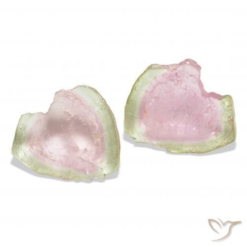 13.27 ctw Bi-color Tourmaline Stones, Natural Tourmaline in Fancy Slice Shape for Sale