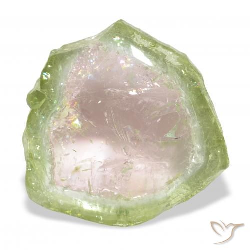 13.82 ct Bi-color Tourmaline Gemstone, Tourmaline Gem in Fancy Slice Shape for Sale.