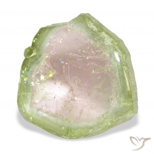 13.82 ct Bi-color Tourmaline Stone, Natural Tourmaline in Fancy Slice Shape for Sale