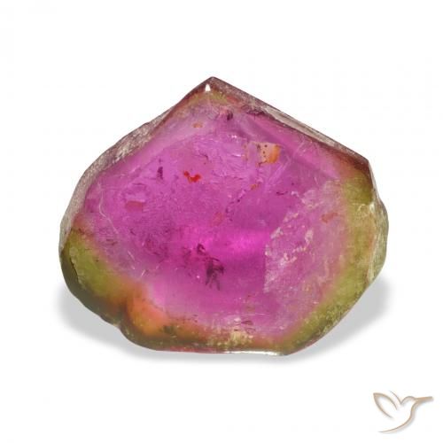 5.42 ct Multicolor Tourmaline Gemstone, Tourmaline Gem in Fancy Slice Shape for Sale.