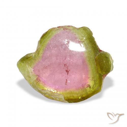 3.83 ct Multicolor Tourmaline Stone, Natural Tourmaline in Fancy Slice Shape for Sale