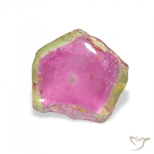 3.58 ct Multicolor Tourmaline Stone, Natural Tourmaline in Fancy Slice Shape for Sale