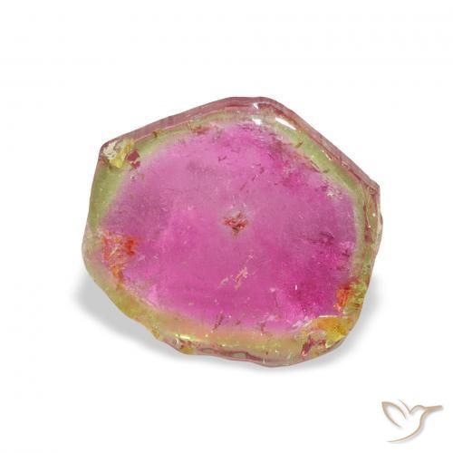 4.88 ct Multicolor Tourmaline Stone, Natural Tourmaline in Fancy Slice Shape for Sale