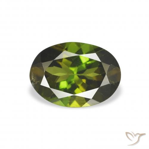 1.00 ct Green Tourmaline Gemstone, Tourmaline Gem in Oval Facet Shape for Sale.
