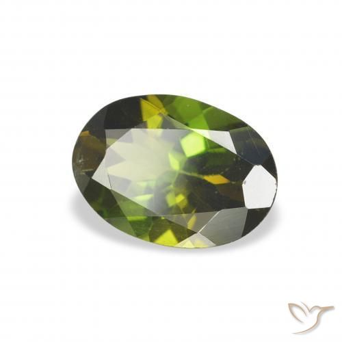 1.00 ct Green Tourmaline Stone, Natural Tourmaline in Oval Facet Shape for Sale