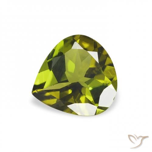 0.59 ct Green Tourmaline Gemstone, Tourmaline Gem in Pear Facet Shape for Sale.