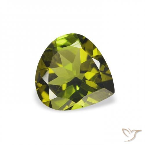 0.59 ct Green Tourmaline Stone, Natural Tourmaline in Pear Facet Shape for Sale