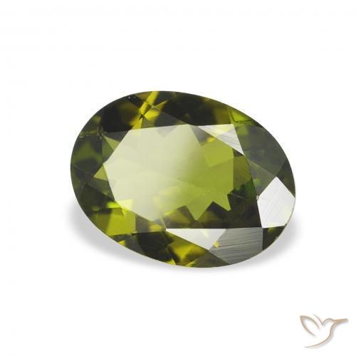 1.01 ct Green Tourmaline Stone, Natural Tourmaline in Oval Facet Shape for Sale