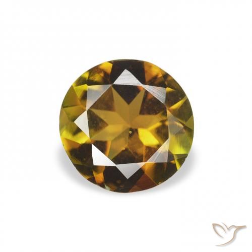 0.60ct Natural Earthy Gold Tourmaline, Round, VS
