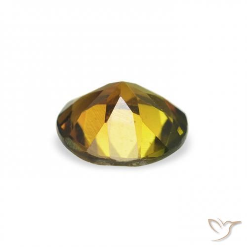 Tourmaline Gemstone in 6 mm (calibrated) Size for Sale, Tourmaline Stone in Earthy Gold Color