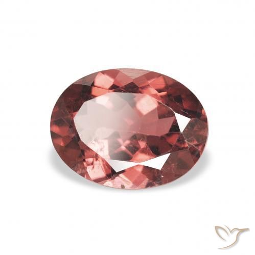 1.35 ct Red Tourmaline Stone, Natural Tourmaline in Oval Facet Shape for Sale