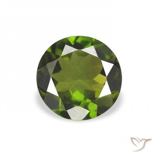 0.64ct Natural Forest Green Tourmaline, Round, VVS