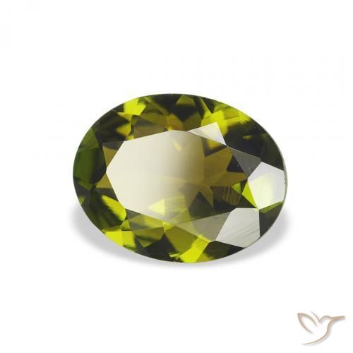 1.51 ct Green Tourmaline Stone, Natural Tourmaline in Oval Facet Shape for Sale