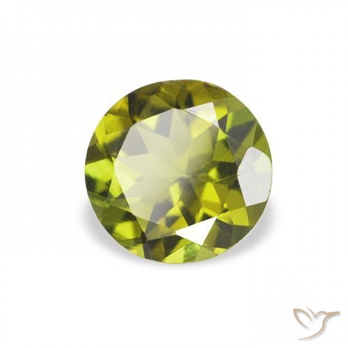 0.68 ct Green Tourmaline Stone, Natural Tourmaline in Round Facet Shape for Sale