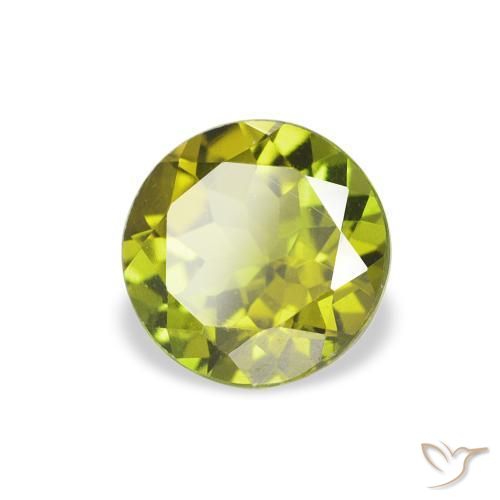 0.89 ct Green Tourmaline Stone, Natural Tourmaline in Round Facet Shape for Sale