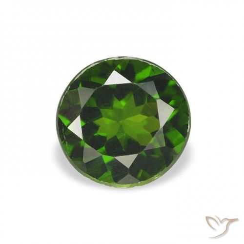 0.80 ct Green Tourmaline Gemstone, Tourmaline Gem in Round Facet Shape for Sale.